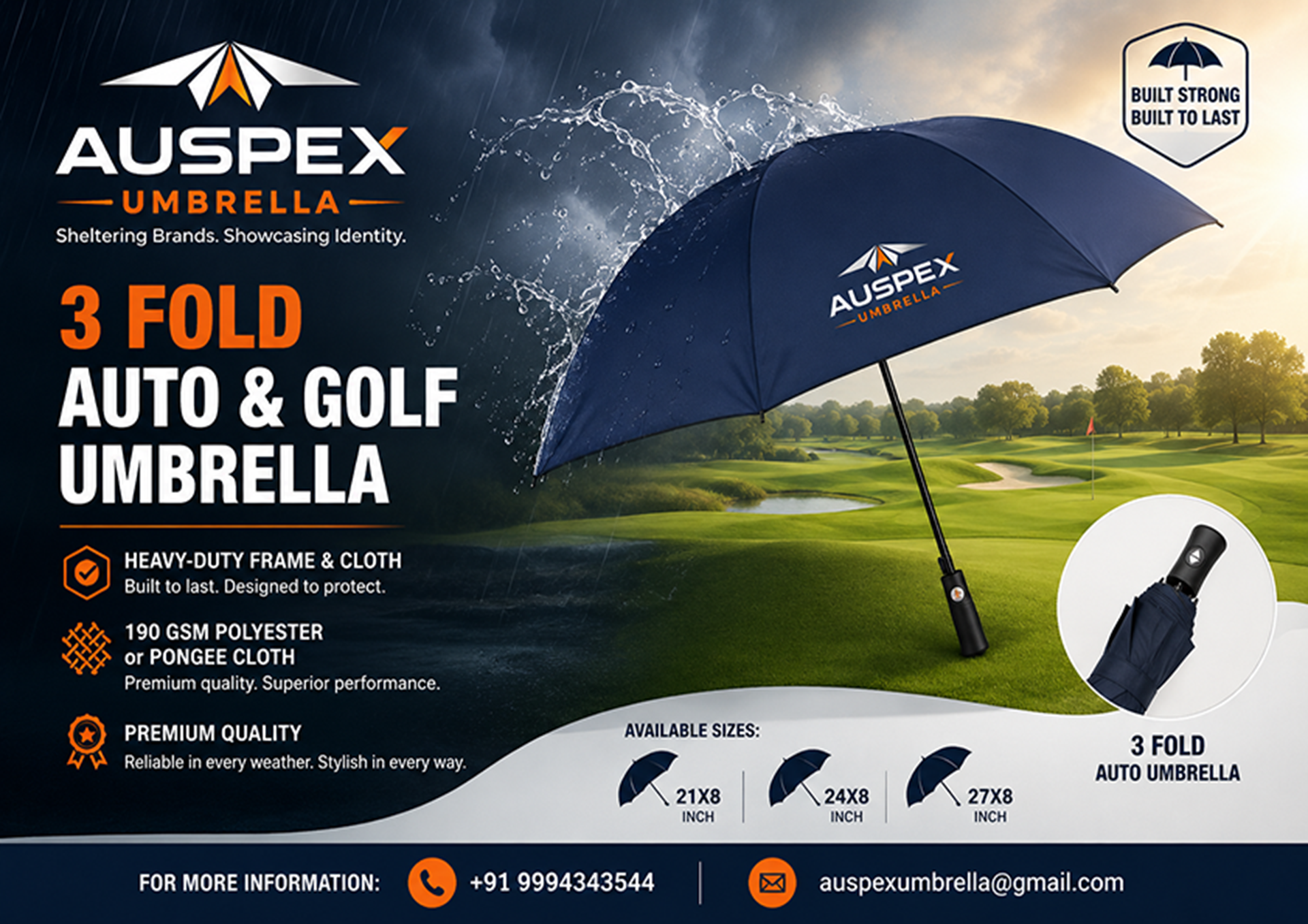 3 Fold Auto Umbrella